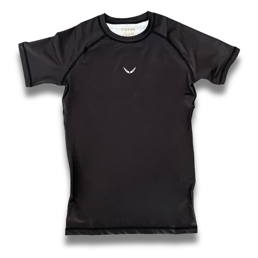 R07. Rashguard short sleeve - Black/White