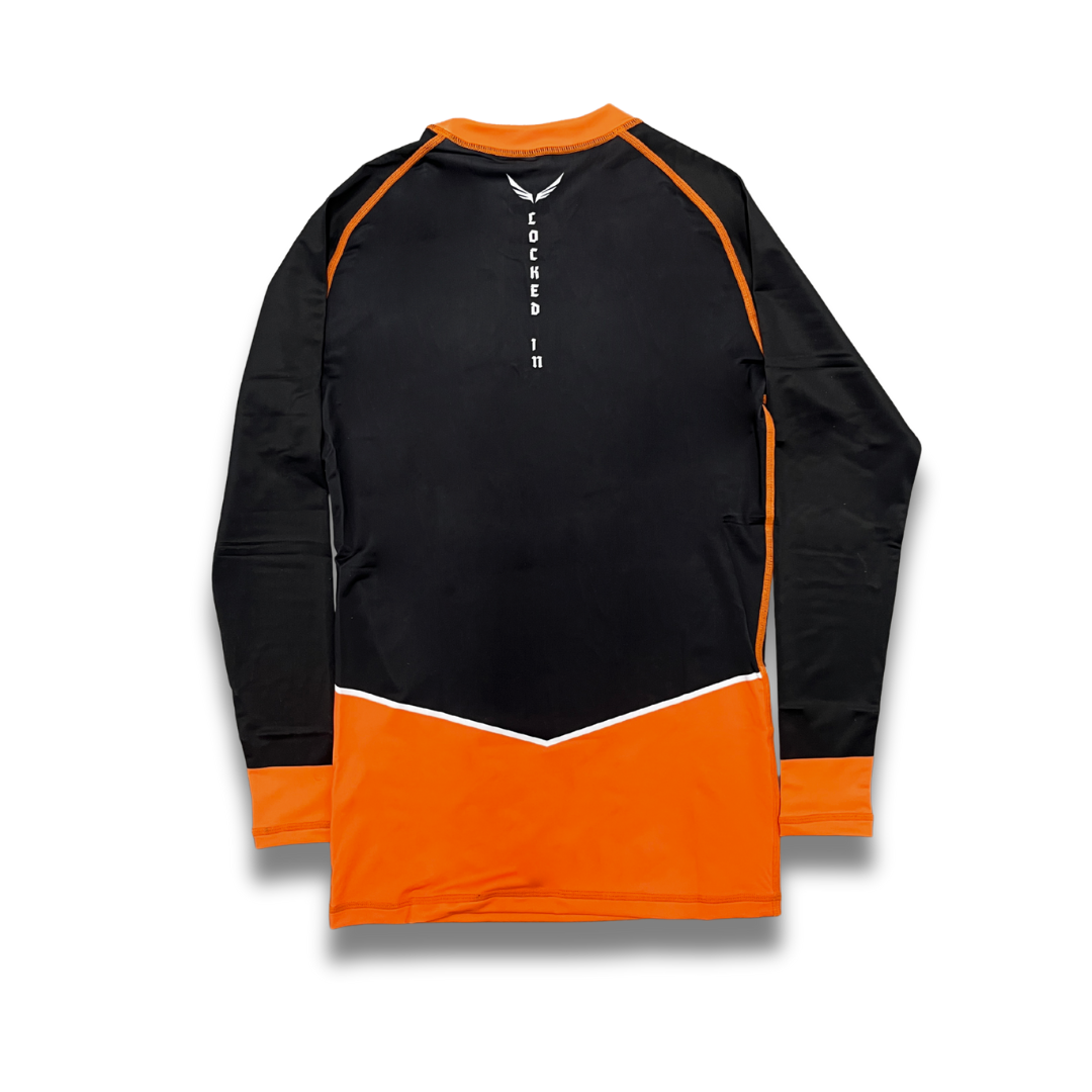 R09. Rashguard Long sleeve - Orange/Black