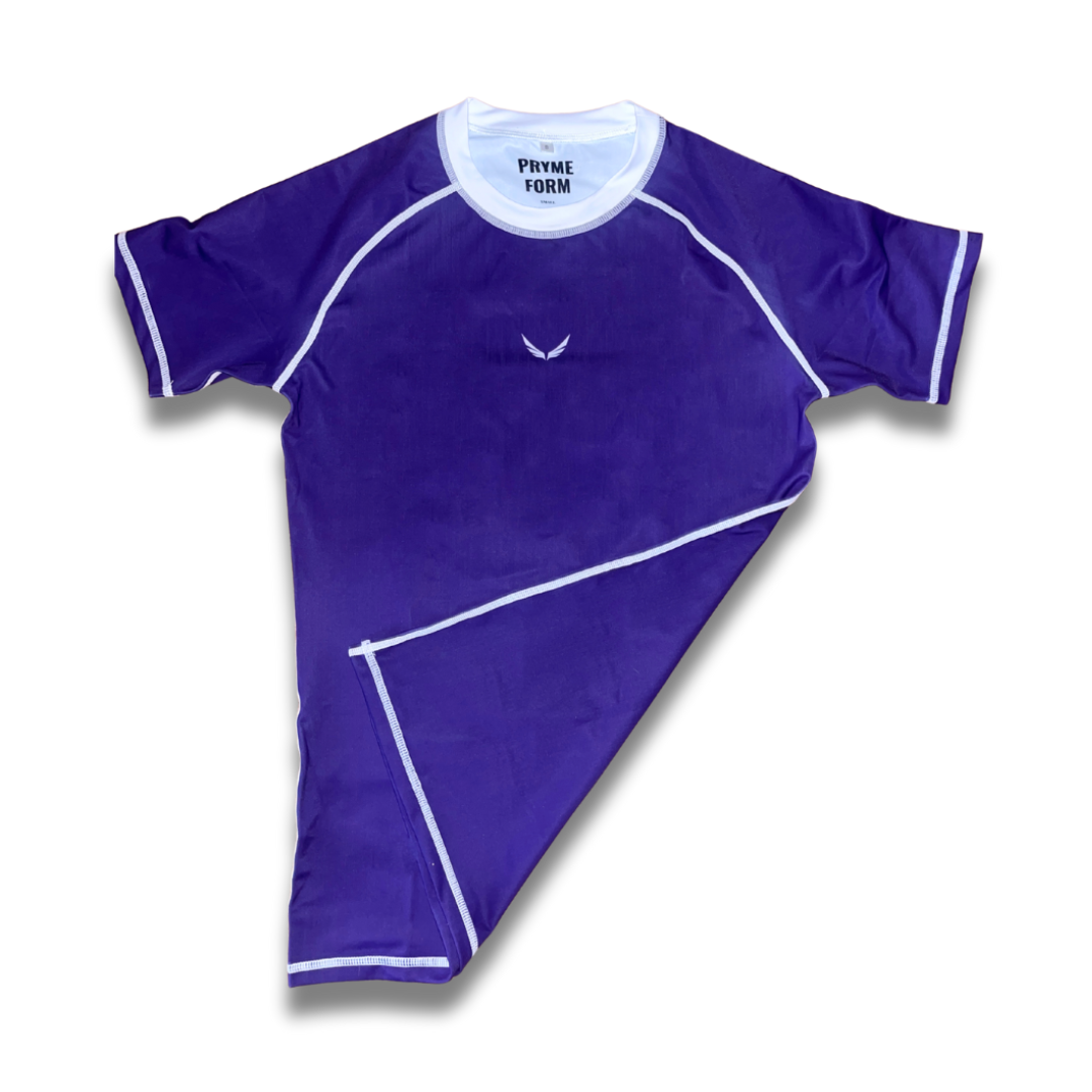 R05. Rashguard short sleeve - Purple/white