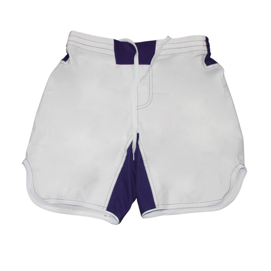 S02.Mid thigh cut shorts - White/Purple