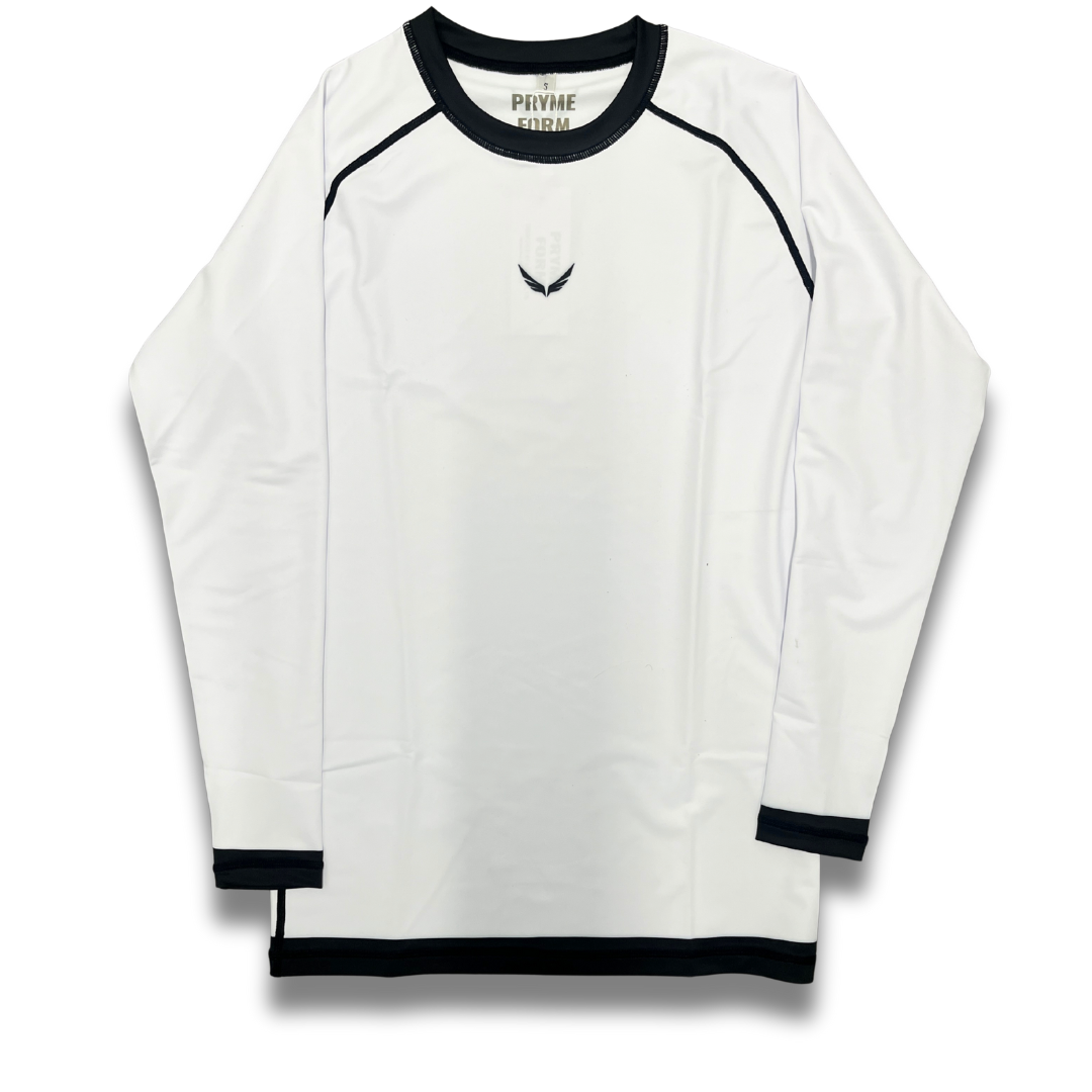 R08. Rashguard Long sleeve - White/Black