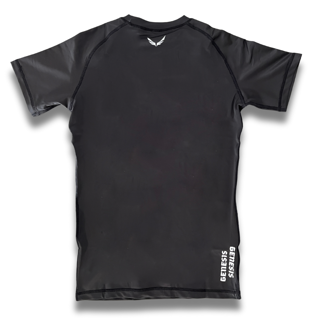 R07. Rashguard short sleeve - Black/White