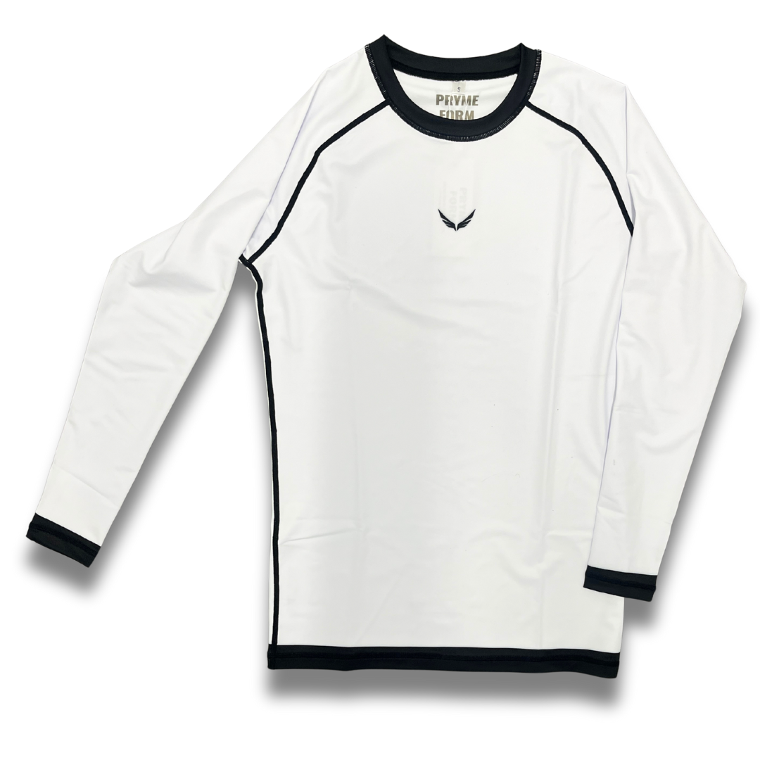 R08. Rashguard Long sleeve - White/Black