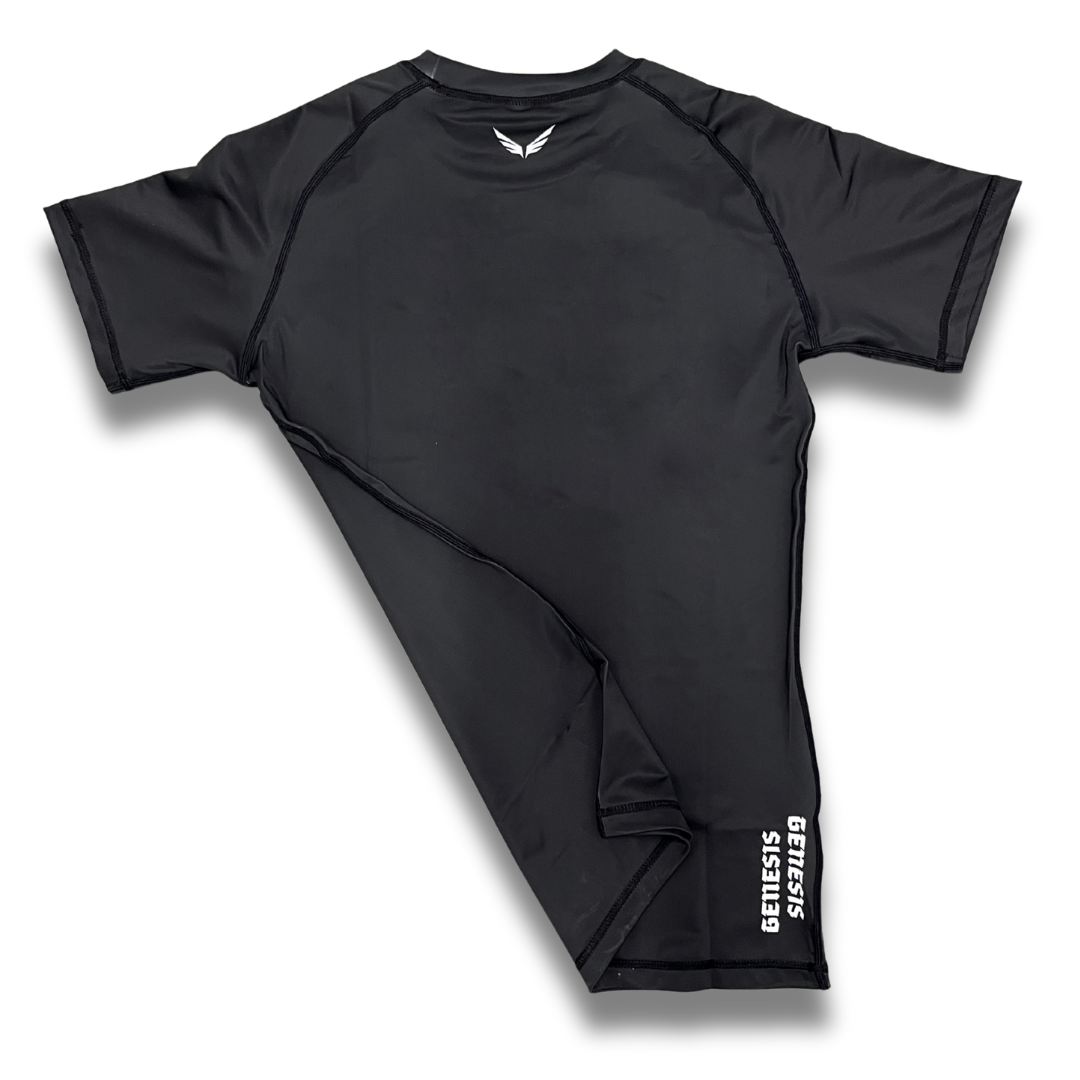 R07. Rashguard short sleeve - Black/White