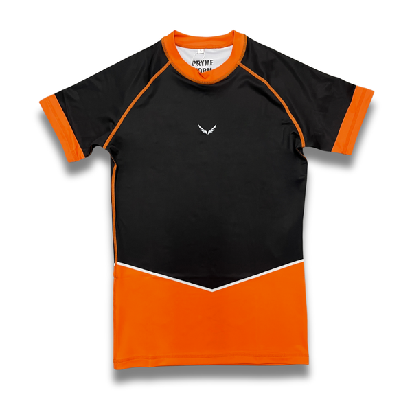 R09. Rashguard short sleeve - Orange/Black