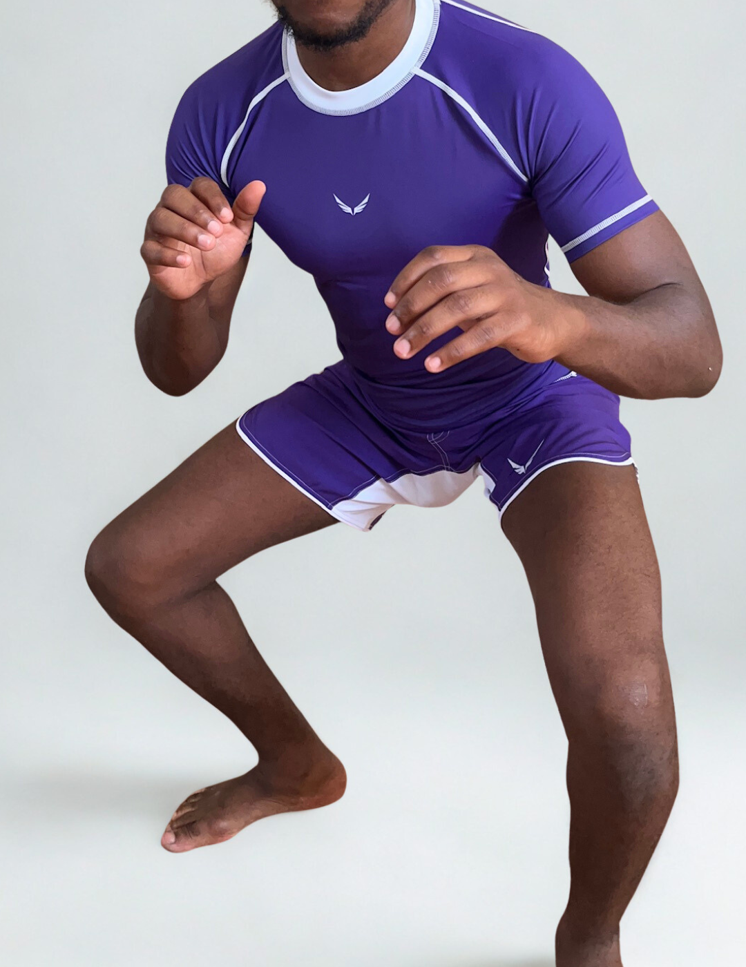 R05. Rashguard short sleeve - Purple/white