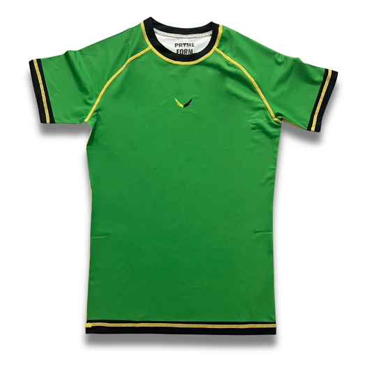 R13. Rashguard short sleeve - Lime Green/ Black