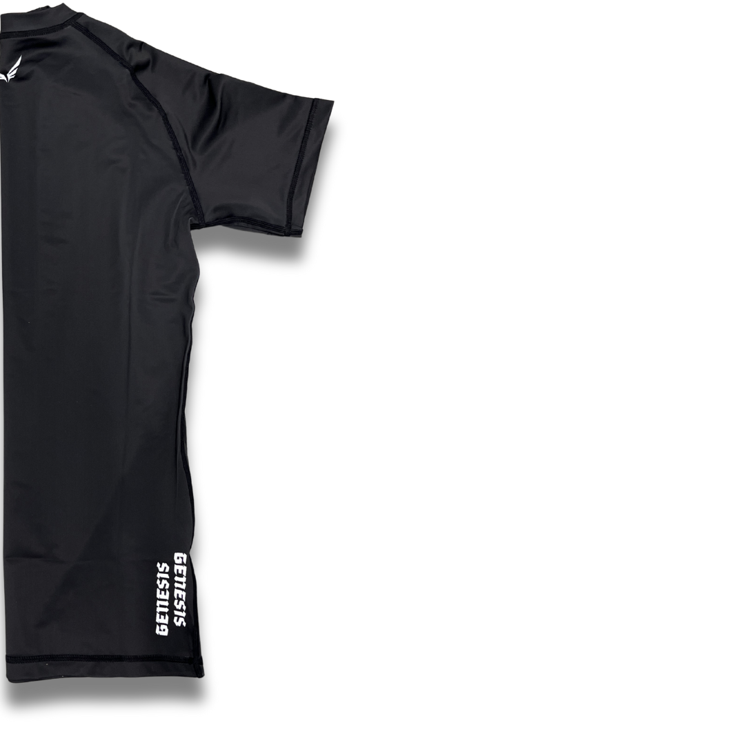 R07. Rashguard short sleeve - Black/White