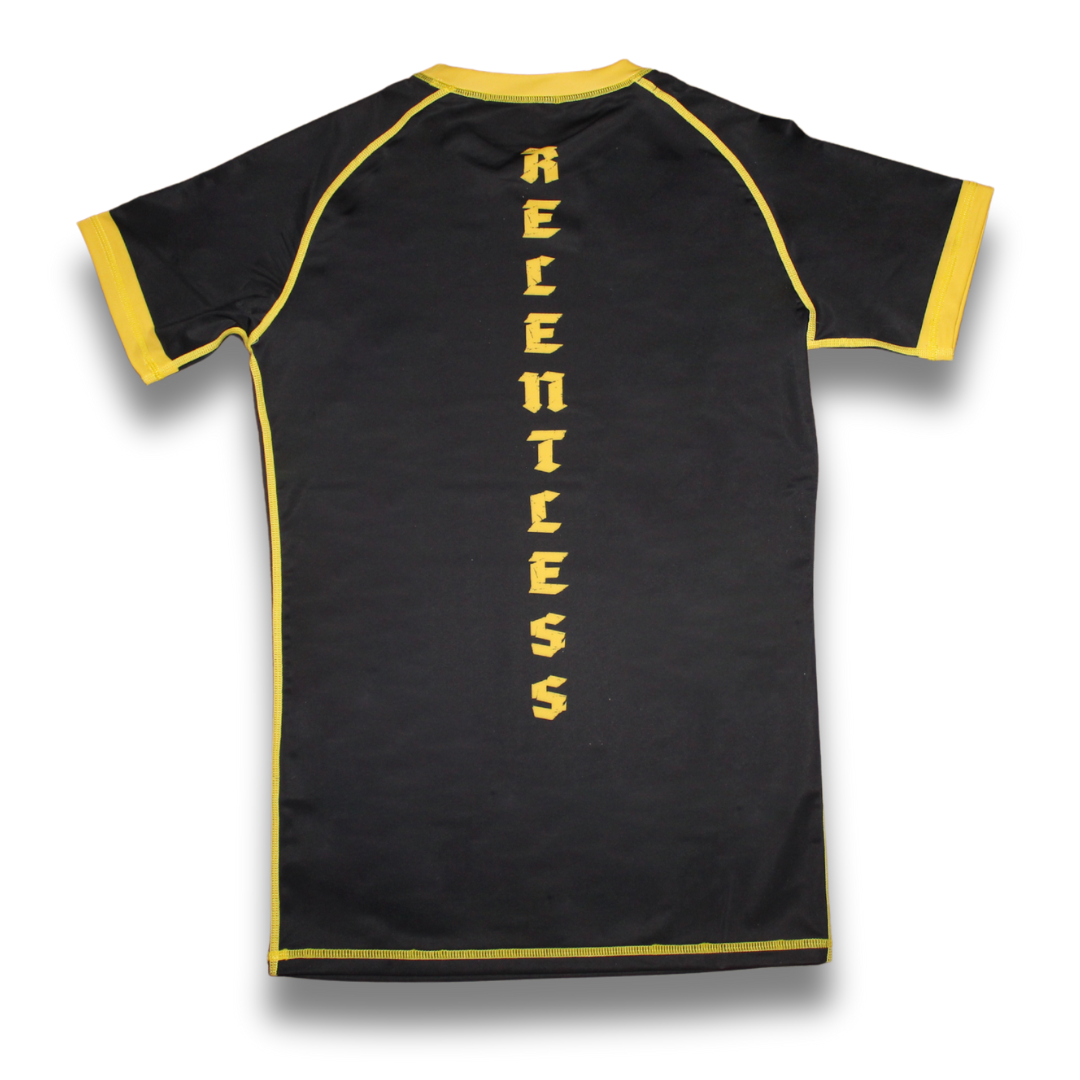 R03. Rashguard short sleeve - Black/Yellow