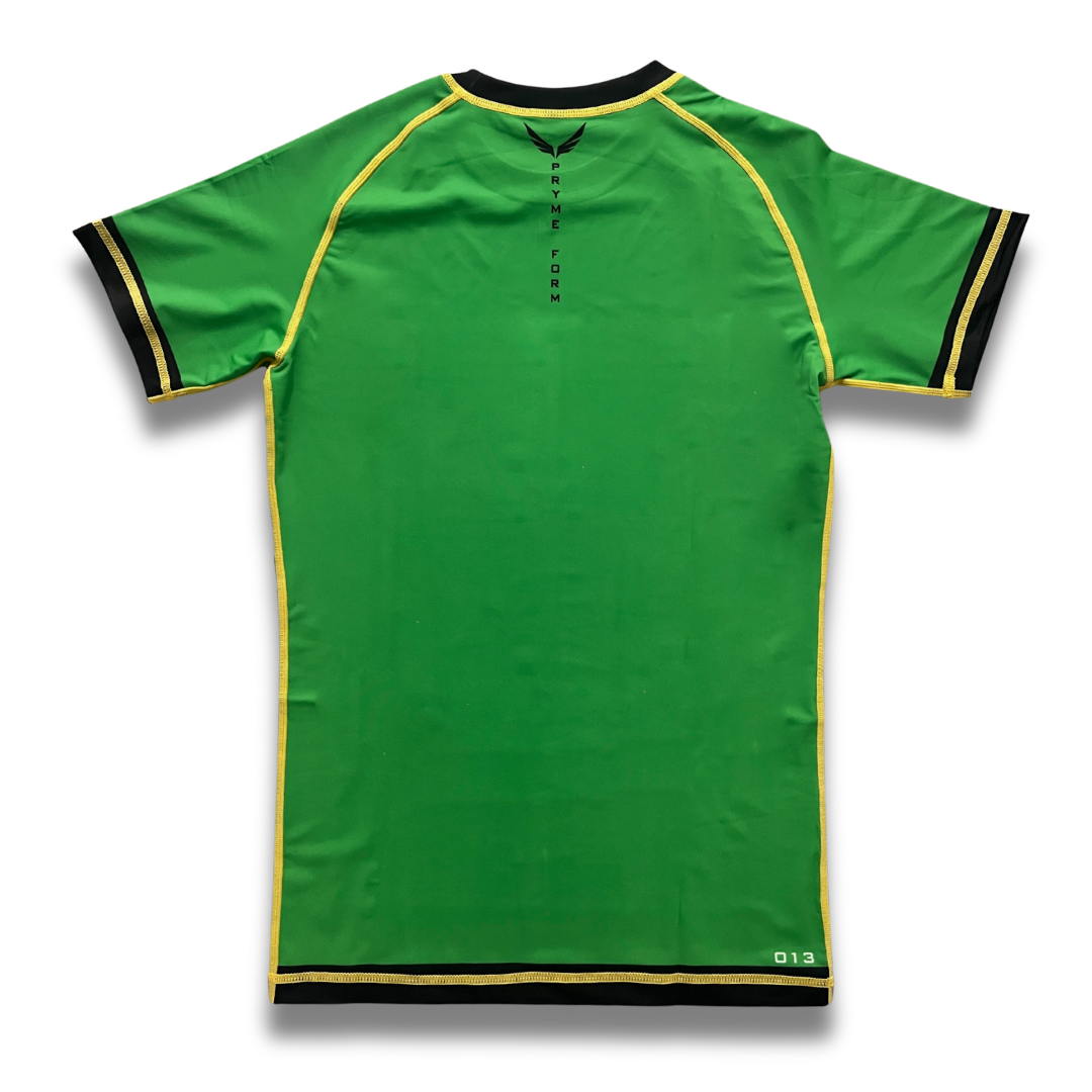 R13. Rashguard short sleeve - Lime Green/ Black