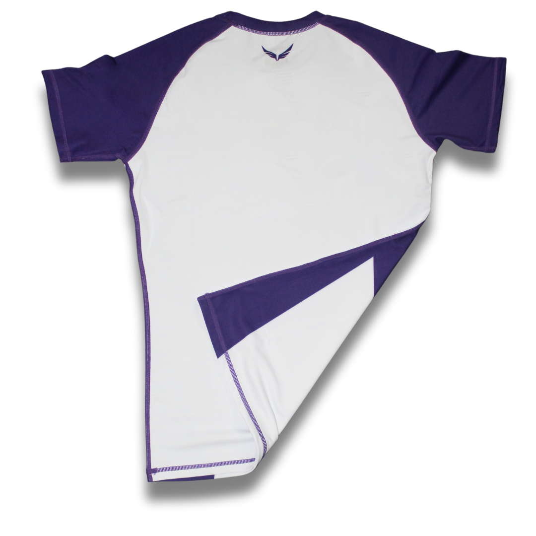 R04. Rashguard short sleeve - White/Purple
