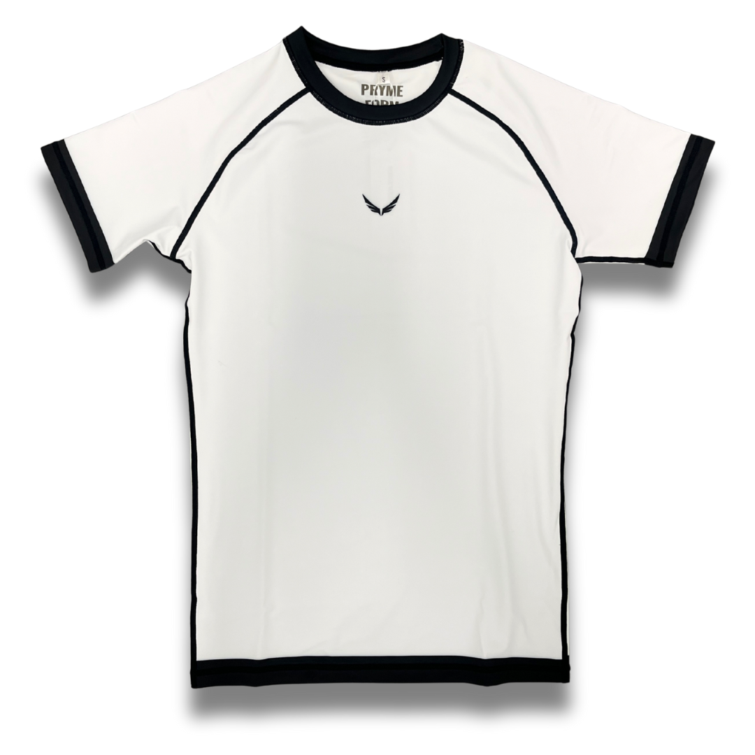 R08. Rashguard short sleeve - White/Black
