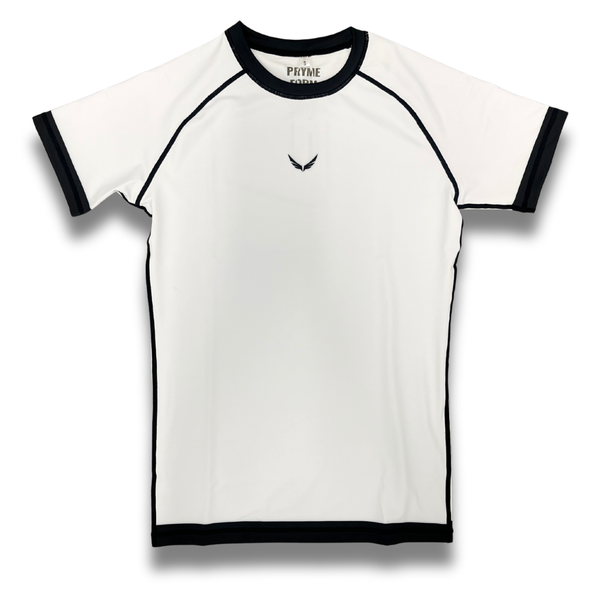 R08. Rashguard short sleeve - White/Black
