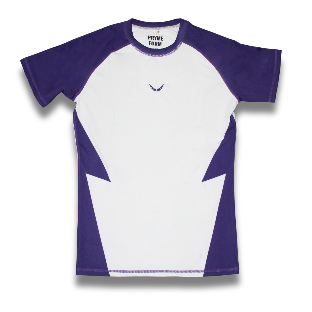R04. Rashguard short sleeve - White/Purple