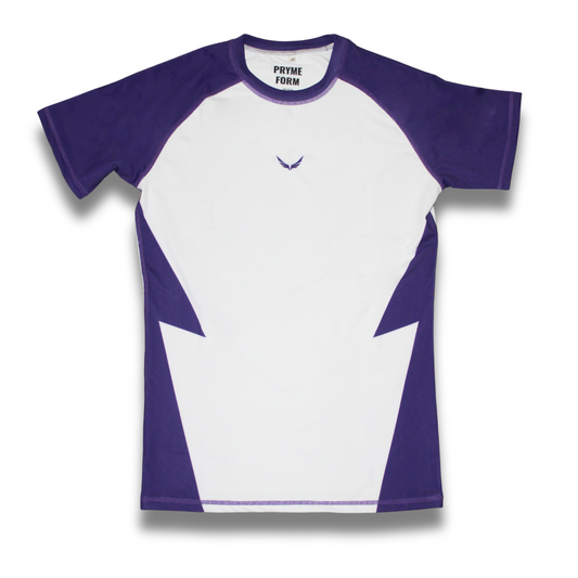 R04. Rashguard short sleeve - White/Purple
