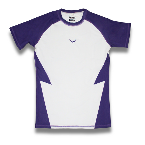 R04. Rashguard short sleeve - White/Purple
