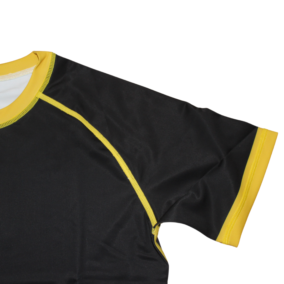 R03. Rashguard short sleeve - Black/Yellow