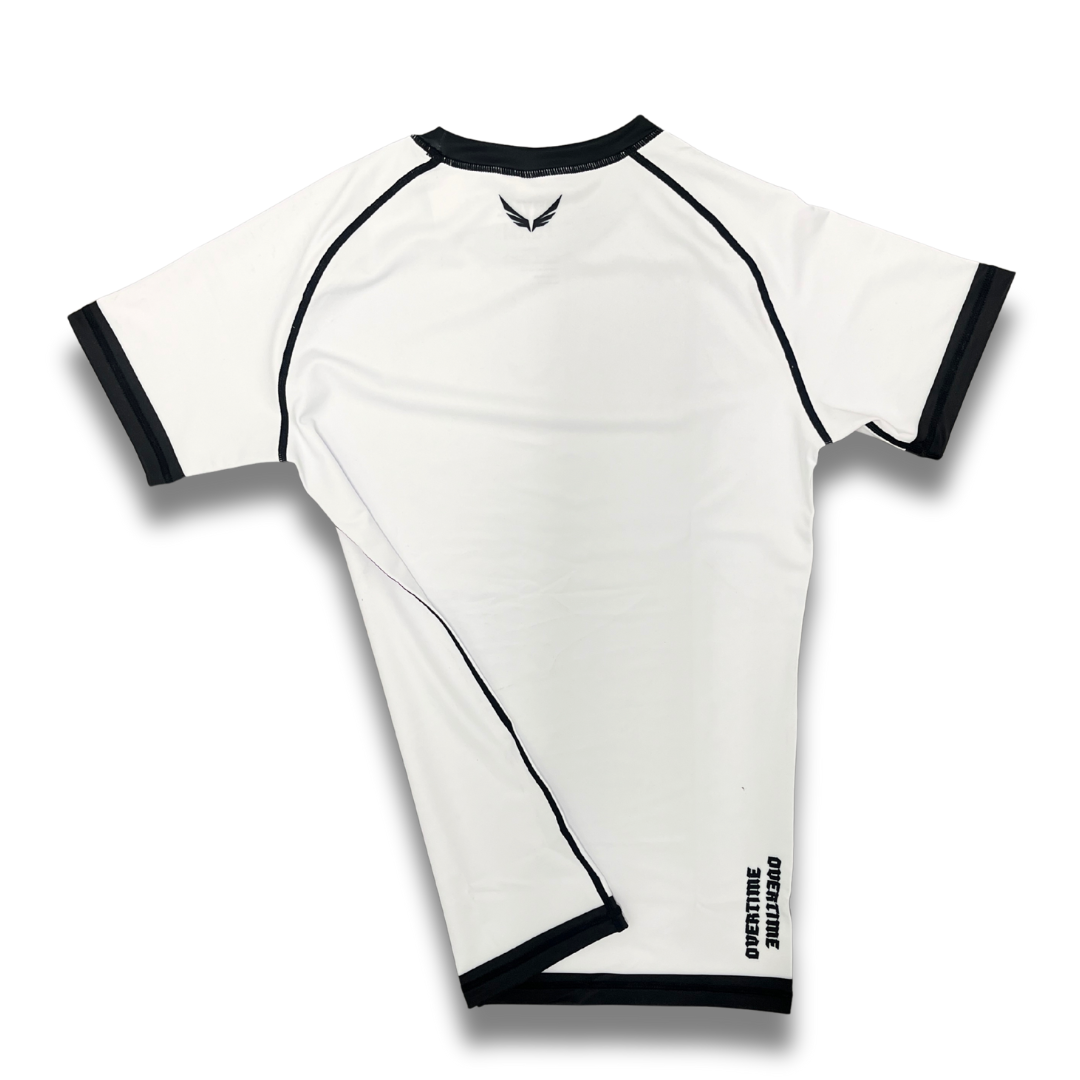 R08. Rashguard short sleeve - White/Black