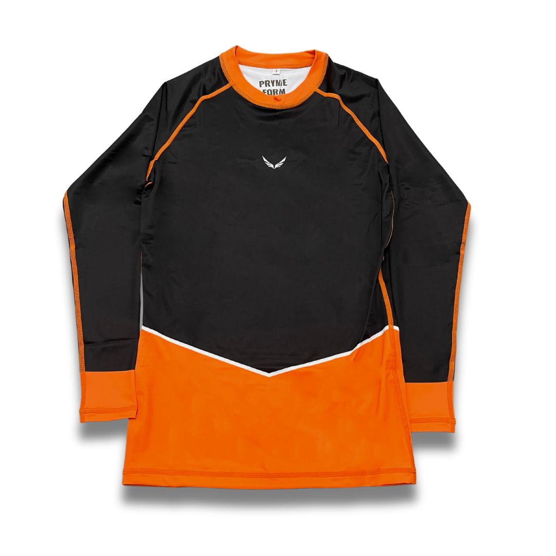 R09. Rashguard Long sleeve - Orange/Black