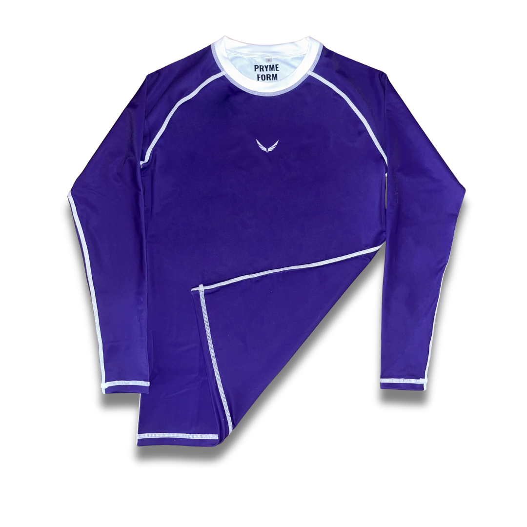 R05. Rashguard Long sleeve - Purple/white