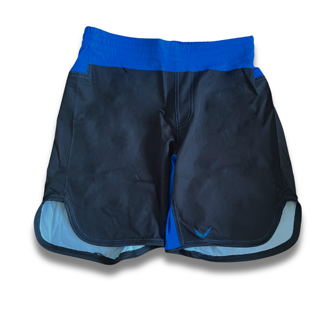 S07.Mid thigh cut shorts - Blue/Black