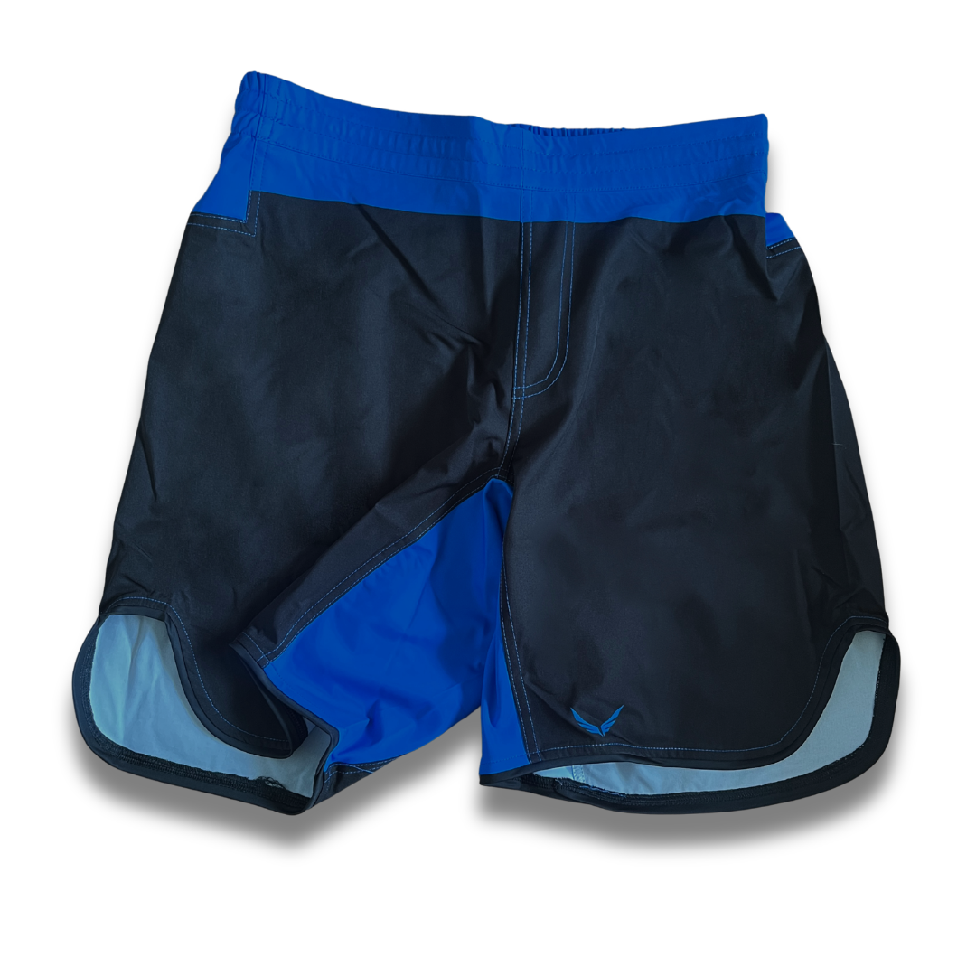 S07.Mid thigh cut shorts - Blue/Black
