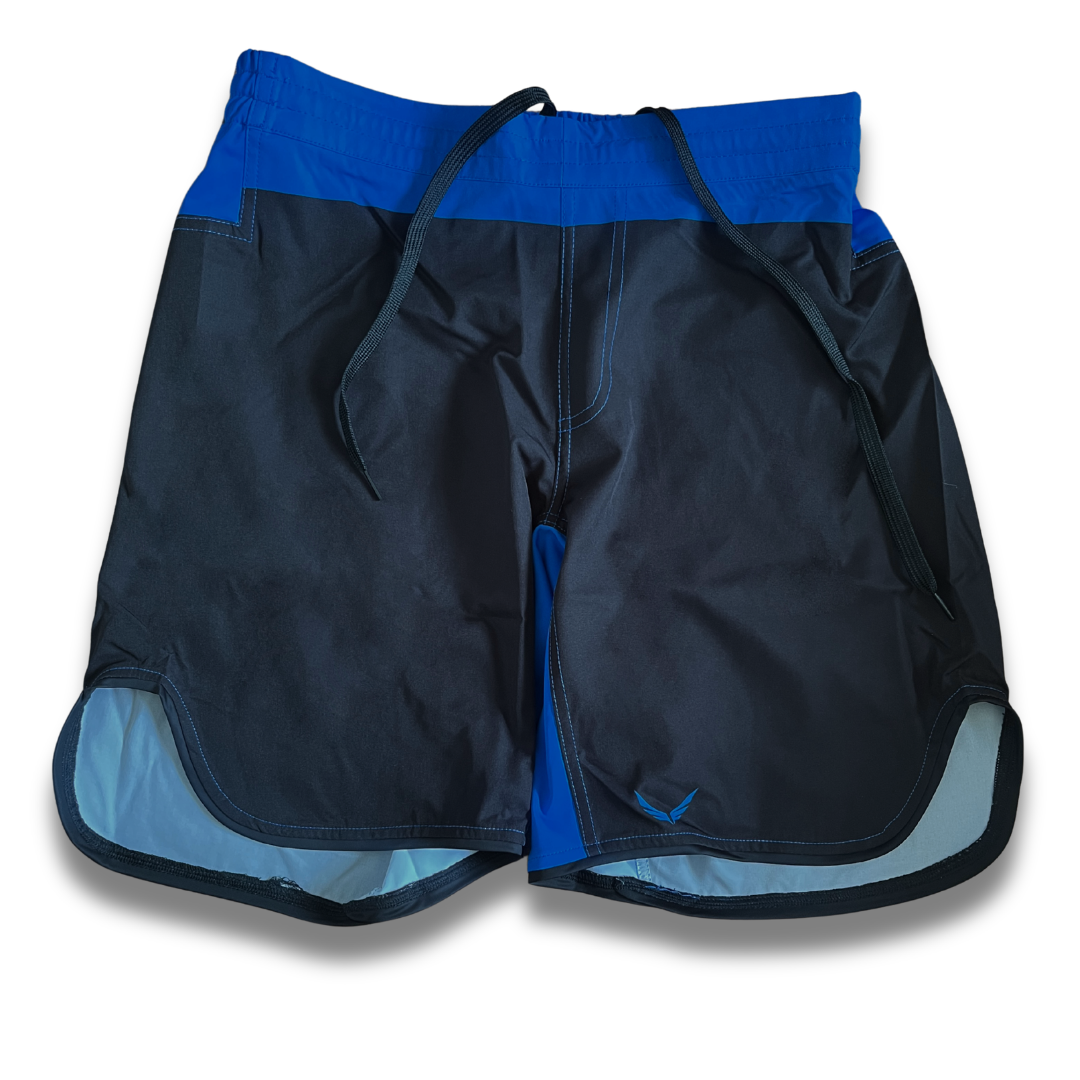 S07.Mid thigh cut shorts - Blue/Black