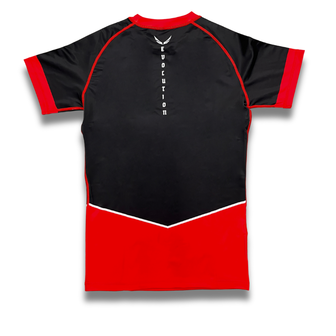R10. Rashguard short sleeve - Red/Black