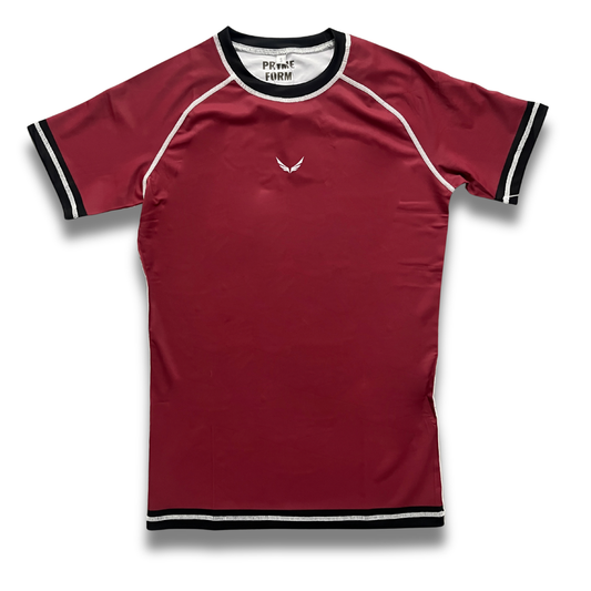 R13. Rashguard short sleeve - Burgundy/ Black